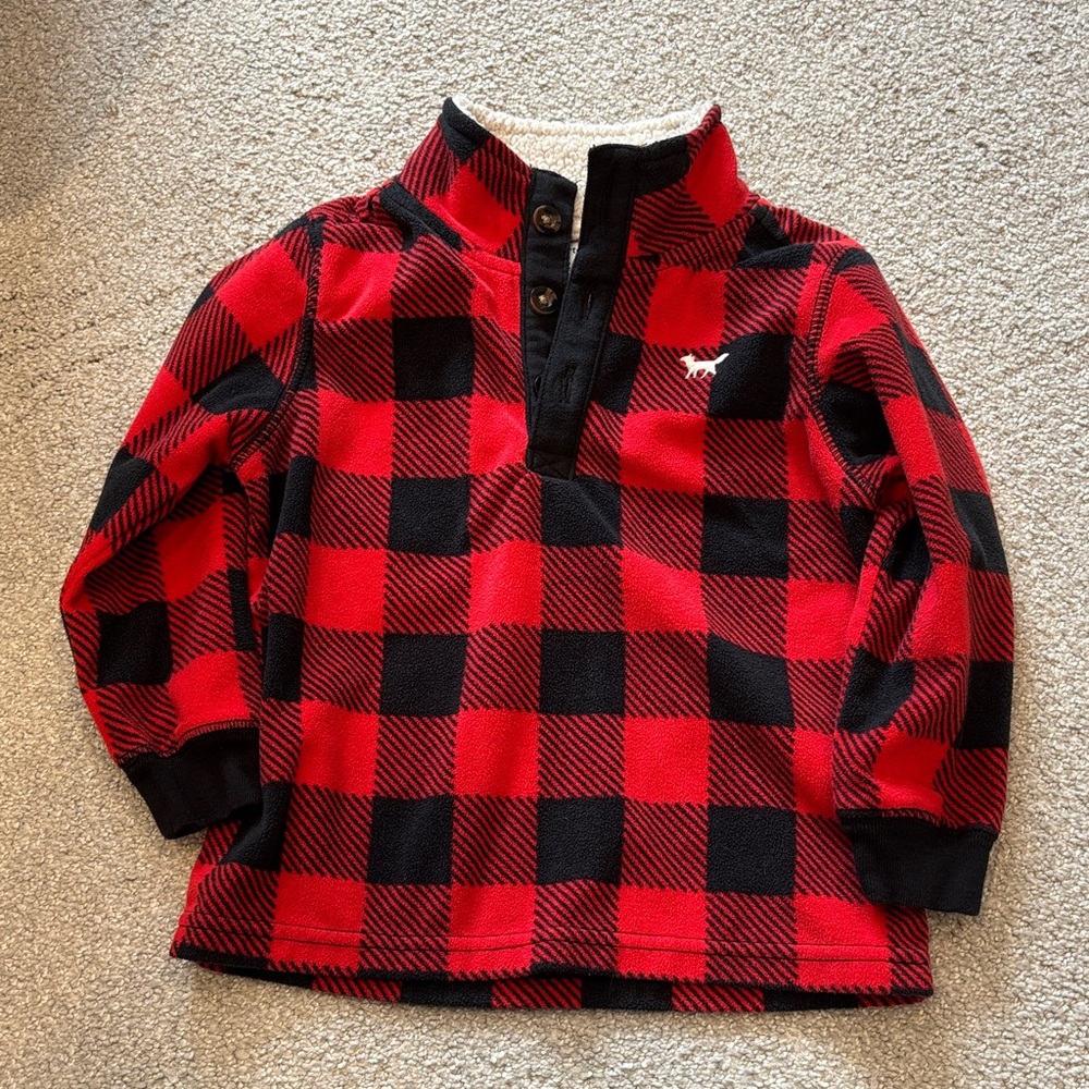 Carter's Red and Black Plaid Kids Pullover
